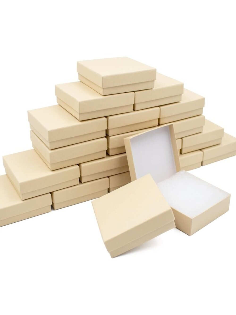 20 Pack Brown Cardboard Jewelry Gift Boxes for Necklaces, Rings, Earrings & More